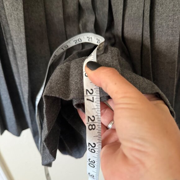 Vintage Ralph Lauren Womens Gray Wool Pleated Midi Skirt Size 12 - Picture 5 of 6